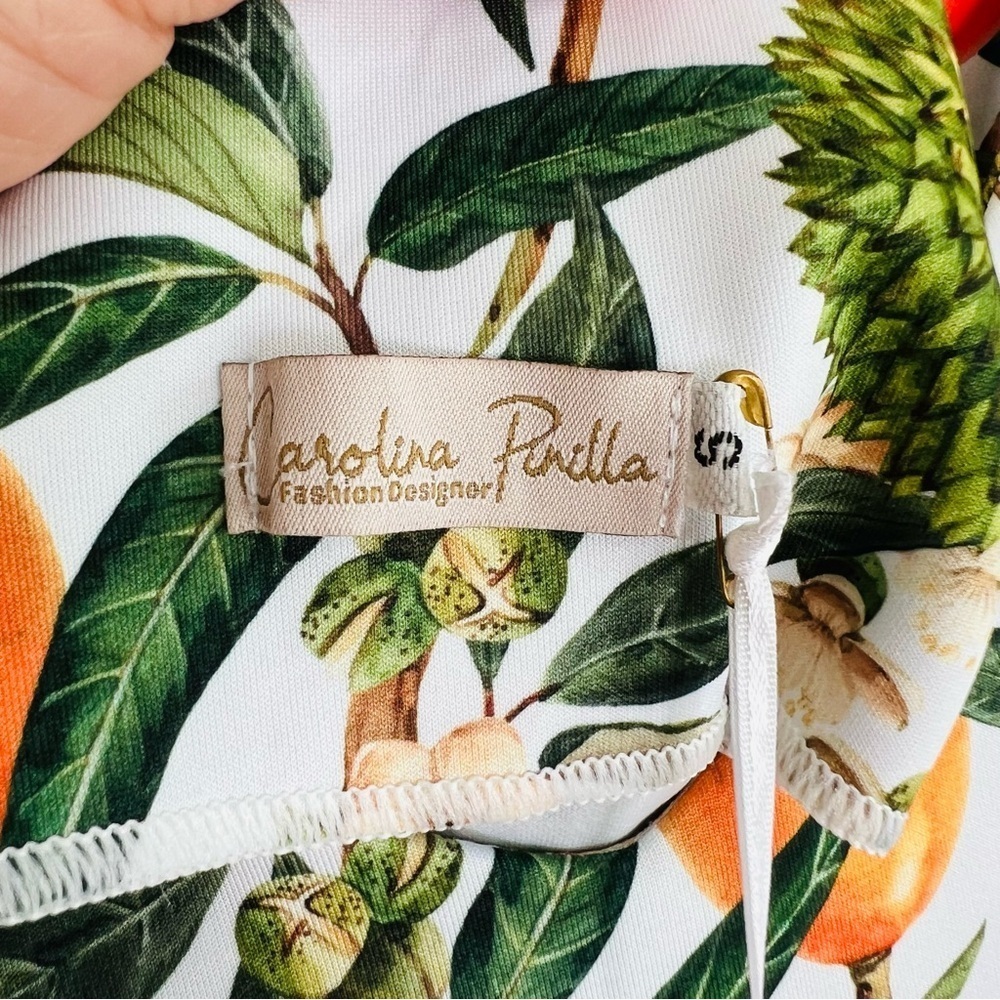Carolina Pinilla tropical print ruffled hem tank top - Picture 3 of 6